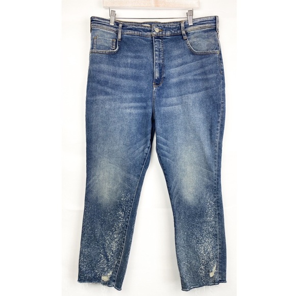 Anthropologie Pilcro The Cigarette Distressed Splatter Slim Straight Jeans - 34 - Picture 5 of 14